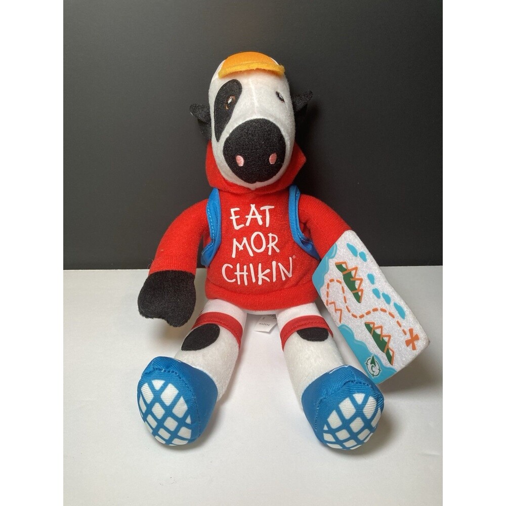 Chick-fil-A Eat Mor Chikin Plush Cow Advertising Doll White Black Hiking
